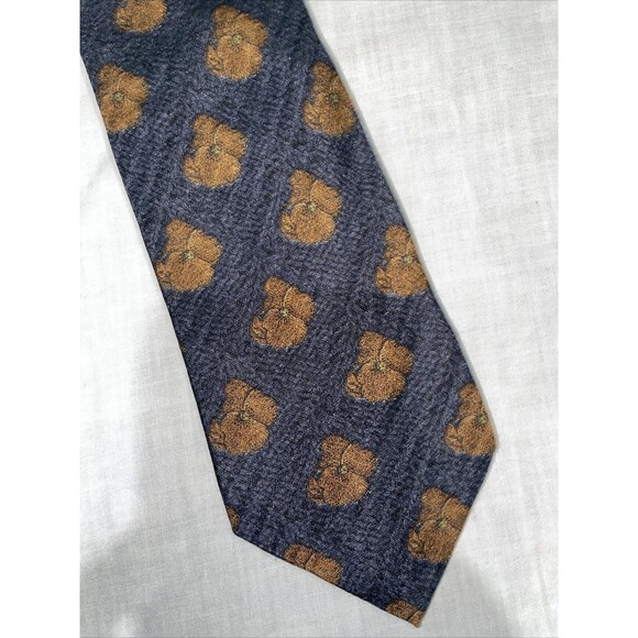 Ermenegildo Zegna Men’s Dress Tie Size 56” 3.75” Blue Floral Business Formal